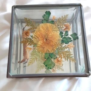 Glass Box with Pressed Flowers